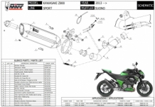 Mivv Suono RVS Black Slip-on Einddemper met E-keur KAWASAKI Z 800 2013 > 2016