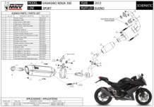 Mivv Suono RVS Black Compleet Uitlaatsysteem met E-keur KAWASAKI NINJA 300 2013 > 2016