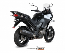 Mivv Speed Edge RVS Black Slip-on Einddemper met E-keur Kawasaki Versys 1000 2015 > 2018