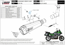 Mivv Delta Race Black Slip-on Einddemper met E-keur Kawasaki Versys 1000 2019 > 2021
