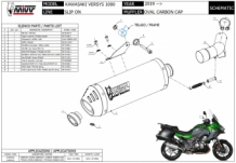 Mivv Oval Carbon met Carbon Cap Slip-on Einddemper met E-keur Kawasaki Versys 1000 2019 > 2021