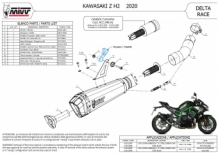 Mivv Delta Race RVS Black Slip-on Einddemper met E-keur Kawasaki Z H2 / SE 2020 > 2021