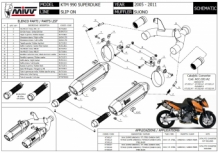 Mivv Suono Steel Black Dubbele Slip-on Einddemper (L+R) KTM 990 Superduke 2005-2011