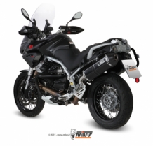 Mivv Speed Edge RVS Black Slip-on Einddemper met E-keur Moto Guzzi Stelvio 2008 > 2016