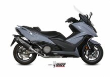 Mivv Speed Edge RVS Black Compleet 2-1 Uitlaatsysteem met E-keur Kymco AK550 2017 > 2021