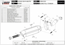 Mivv Suono Full Titanium Slip-on Einddemper met E-keur Suzuki GSX-R 750 2008 > 2010