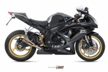 Mivv Double Gun Full Titanium Slip-on Einddemper zonder E-keur Suzuki GSX-R 750 2008 > 2010