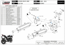 Mivv Suono RVS dubbele Einddemper (R+L) Set met E-keur Suzuki GSX-R1000 2009 > 2011