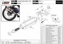 Mivv Suono Full Titanium Slip-on Einddemper met E-keur Suzuki GSX-R 750 2011 > 2017