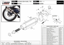 Mivv Suono RVS Black Slip-on Einddemper met E-keur Suzuki GSX-R 600 2011 > 2016
