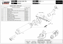 Mivv GP RVS Black Slip-on Einddemper met E-keur SUZUKI GSR 750 2011 > 2016