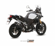 Mivv Speed Edge RVS Black Slip-on Einddemper met E-Keur SUZUKI DL V-STROM 1000 2014 > 2020
