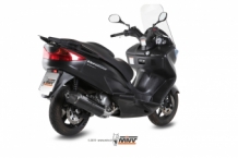 Mivv Stronger RVS Black Compleet 1in1 Uitlaatsysteem met E-keur Suzuki Burgman 200 2007 > 2013