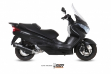 Mivv Stronger RVS Black Compleet 1in1 Uitlaatsysteem met E-keur Suzuki Burgman 200 2007 > 2013