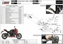 Mivv GP RVS Black Slip-on Einddemper met E-keur SUZUKI GSX-S 1000 2015 > 2020