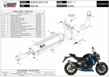 Mivv Suono RVS Black Slip-on Einddemper met E-keur Suzuki GSX-S 750 2017 > 2020