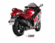 Mivv Speed Edge RVS Black Dubbele Slip-on Einddemper met E-keur Suzuki GSX-R 1300 Hayabusa 2008 > 2017
