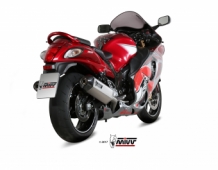 Mivv Speed Edge RVS Dubbele Slip-on Einddemper (L+R) met E-keur Suzuki GSX-R 1300 HAYABUSA 2008 2017