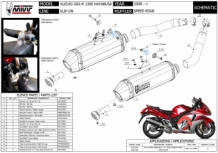 Mivv Speed Edge RVS Dubbele Slip-on Einddemper (L+R) met E-keur Suzuki GSX-R 1300 HAYABUSA 2008 2017