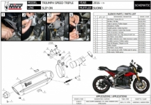 Mivv Suono RVS Black Low Position Slip-on Einddemper met E-keur Triumph Speed Triple 2016 > 2017