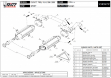 Mivv Suono RVS Black Dubbele Slip-on Einddemper (R+L) met E-keur Ducati 998 1994 > 2001