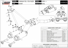 Mivv Oval RVS Dubbele Slip-on Einddemper (L+R) met E-keur YAMAHA FZ6 / FAZER 2004 > 2011