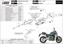 Mivv Suono RVS Black Slip-on Dubbele Einddemper (L+R) met E-keur Yamaha MT-03 660 2006 > 2014