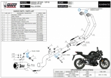 Mivv MK3 Carbon Compleet Uitlaatsysteem zonder E-keur Yamaha YZF-R3 2015 > 2021