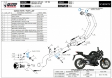 Mivv MK3 RVS Compleet Uitlaatsysteem zonder E-keur Yamaha MT03 2016 > 2021
