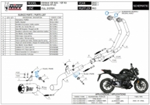 Mivv MK3 RVS Compleet Uitlaatsysteem zonder E-keur Yamaha YZF-R3 2015 > 2021