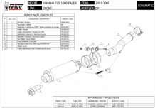 Mivv GP RVS Black Slip-on Einddemper met E-keur YAMAHA FZS 1000 FAZER 2001 > 2005