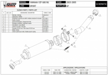 Mivv GP RVS Black Slip-on Einddemper met E-keur YAMAHA YZF 600 R6 2003 > 2005