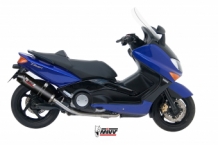 Mivv Oval Carbon met Carbon Cap Compleet 2-1 Uitlaatsysteem met E-keur Yamaha T-MAX 500 2001 > 2007