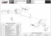 Mivv Ghibli RVS Slip-on Einddemper met E-keur YAMAHA FZ1 / FAZER 2006 > 2016