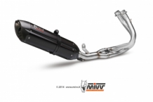 Mivv Suono RVS Black Compleet 2in1 Uitlaatsysteem met E-keur YAMAHA T-MAX 500 2008 > 2011