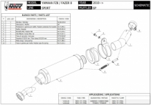 Mivv GP Carbon Slip-on Einddemper met E-keur YAMAHA FZ8 / FAZER 8 2010 > 2016