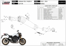 Mivv Ghibli RVS Slip-on Einddemper met E-keur YAMAHA FZ8 / FAZER 8 2010 > 2016