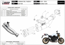Mivv Double Gun Full Titanium Slip-on Double Exit Einddemper zonder E-keur YAMAHA FZ8 / FAZER 8 2010 > 2016