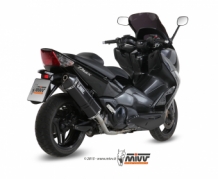Mivv Speed Edge RVS Black Compleet 2in1 Uitlaatsysteem met E-keur YAMAHA T-MAX 500 2008 > 2011