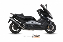 Mivv Speed Edge RVS Black Compleet 2in1 Uitlaatsysteem met E-keur YAMAHA T-MAX 500 2008 > 2011