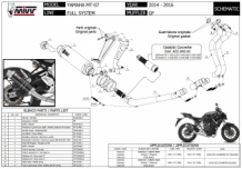 Mivv GP Carbon Compleet Uitlaatsysteem met E-keur YAMAHA MT-07 2014 > 2020