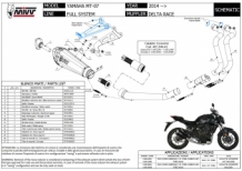Mivv Delta Race RVS Black High Version Compleet Uitlaatsysteem met E-keur Yamaha MT07 2014 > 2020