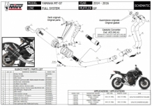 Mivv GP RVS Black Compleet Uitlaatsysteem met E-keur YAMAHA MT-07 2014 > 2020