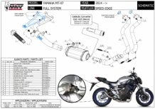 Mivv Speed Edge RVS Compleet Uitlaatsysteem met E-keur Yamaha MT-07 2014 > 2020