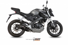 Mivv Suono RVS Black Compleet 1in1 Uitlaatsysteem met E-keur YAMAHA MT-125 2015 > 2019