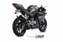 Mivv Suono RVS Black Compleet 1in1 Uitlaatsysteem met E-keur YAMAHA YZF R125 2014 > 2018