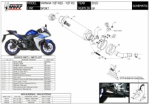 Mivv GP Titanium Slip-on Einddemper met E-keur Yamaha YZF R3 2015 > 2020