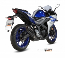 Mivv Suono RVS Black Slip-on Einddemper met E-keur Yamaha YZF R3 2015 > 2020