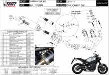 Mivv Oval Carbon met Carbon Endcap Compleet 3-1 Uitlaatsysteem met E-keur YAMAHA XSR 900 2016 > 2020