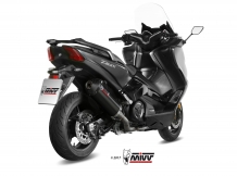 Mivv Oval RVS Black met carbon Endcap Compleet Uitlaatsysteem met Euro4 Keuring Yamaha T-Max 530 2017 2019